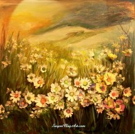 cap131_saigonclayart_daisy_flowers_50x50