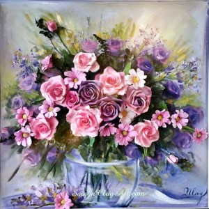 cap138_saigonclayart_violetrose_55x55cm