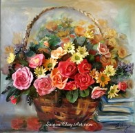 cap140_saigonclayart_redrose_55x55cm